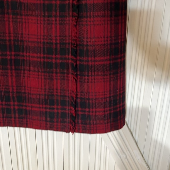 Eddie Bauer wool blend red plaid maxi wrap skirt sz 4 - Picture 4 of 5